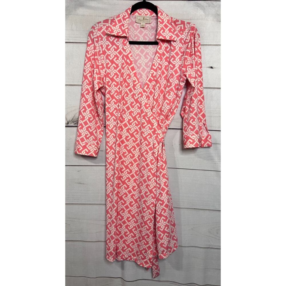 Pink Geometric Wrap Maxi Dress